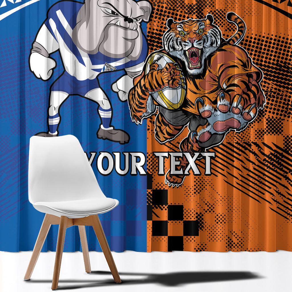 Custom Bulldogs and Tigers Window Curtain Rugby Mascot With Sporty Style