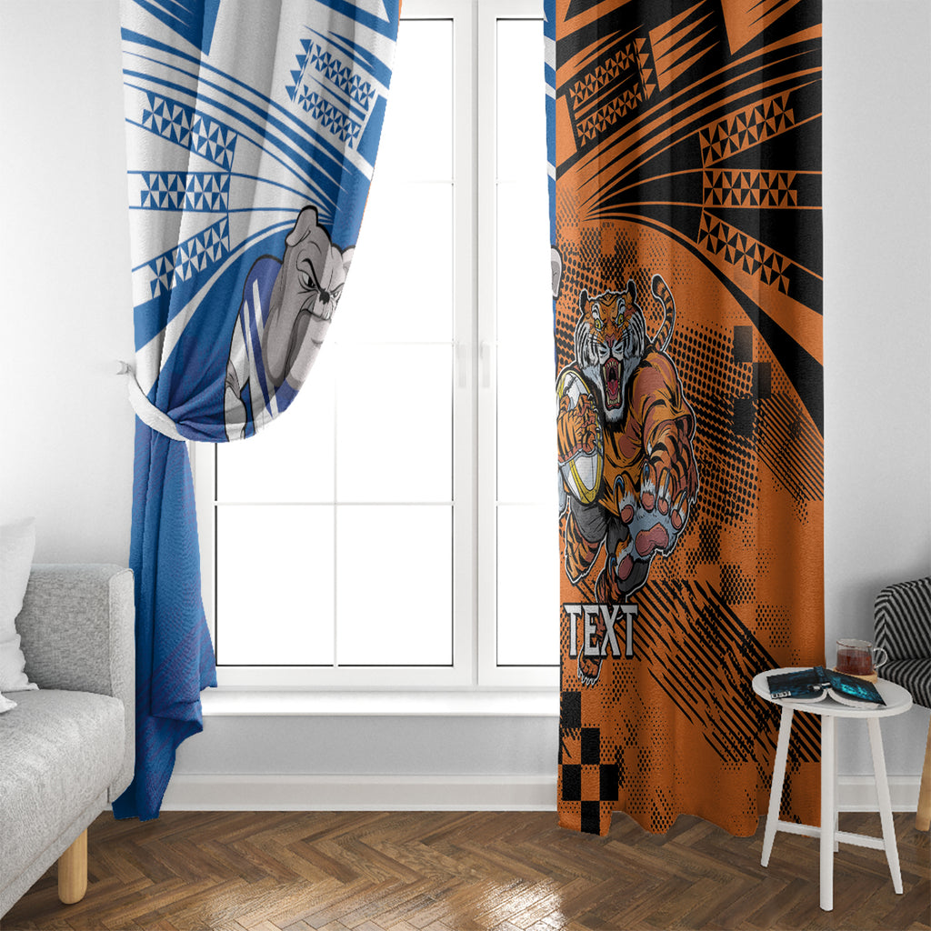 Custom Bulldogs and Tigers Window Curtain Rugby Mascot With Sporty Style