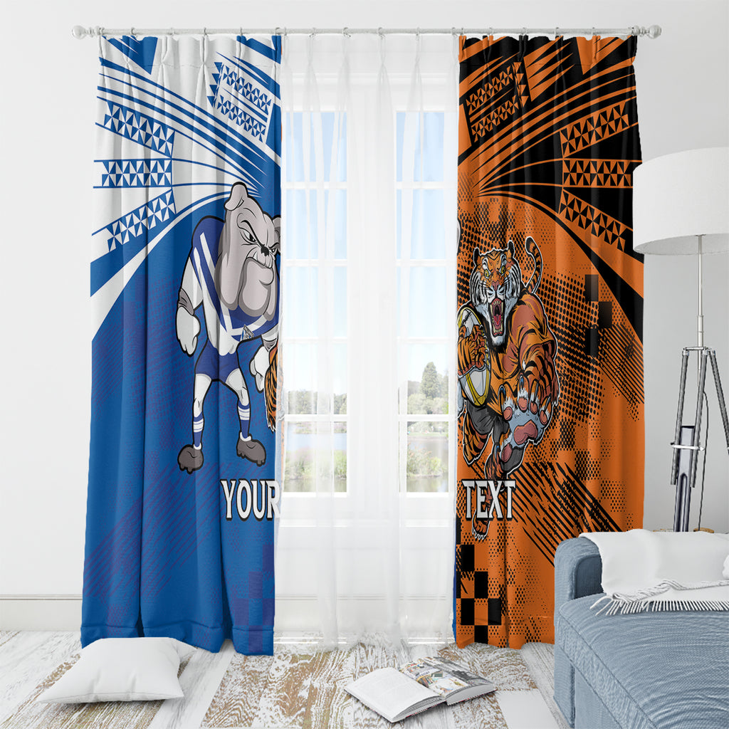 Custom Bulldogs and Tigers Window Curtain Rugby Mascot With Sporty Style