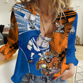 Custom Bulldogs and Tigers Women Casual Shirt Rugby Mascot With Sporty Style