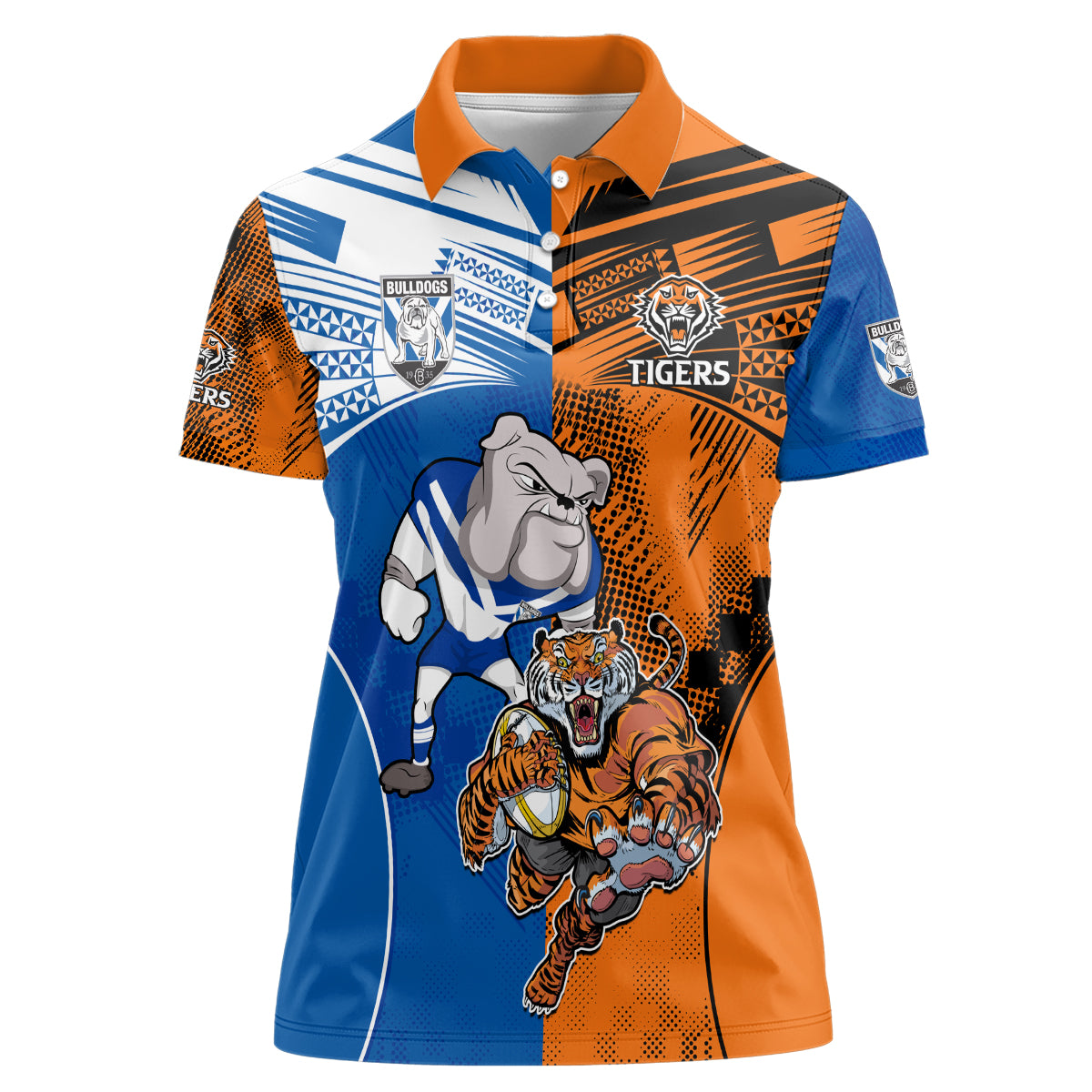Custom Bulldogs and Tigers Women Polo Shirt Rugby Mascot With Sporty Style