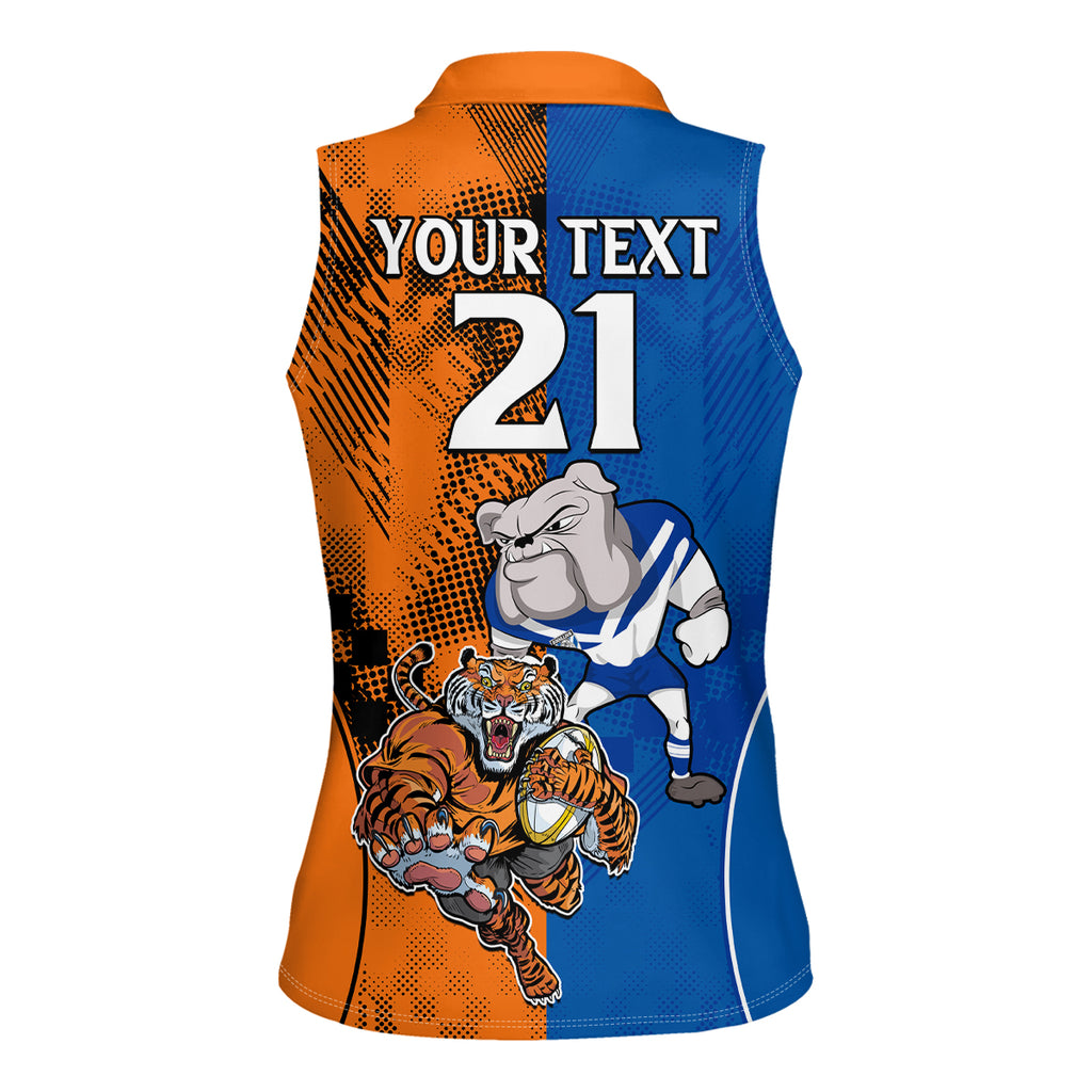 Custom Bulldogs and Tigers Women Sleeveless Polo Shirt Rugby Mascot With Sporty Style
