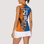 Custom Bulldogs and Tigers Women Sleeveless Polo Shirt Rugby Mascot With Sporty Style