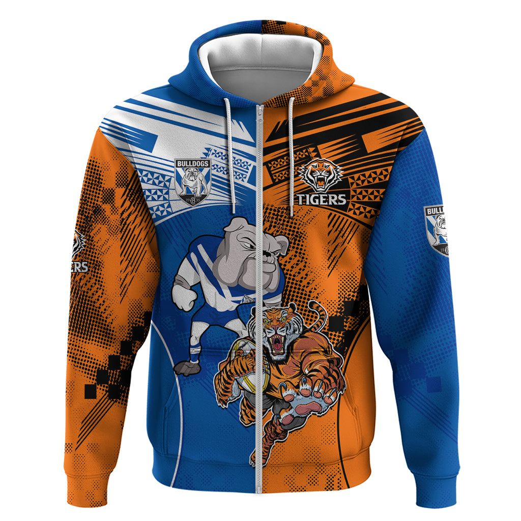 Custom Bulldogs and Tigers Zip Hoodie Rugby Mascot With Sporty Style