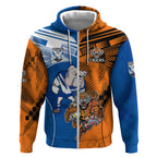 Custom Bulldogs and Tigers Zip Hoodie Rugby Mascot With Sporty Style