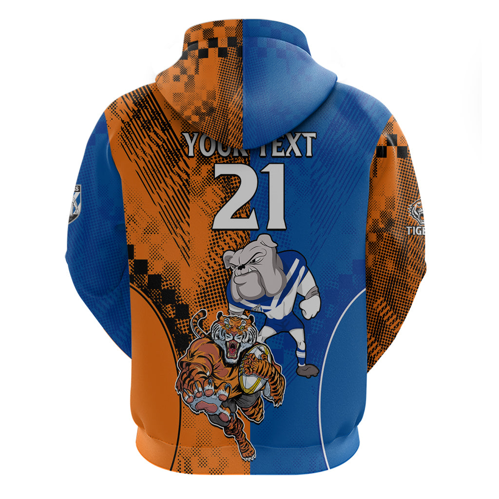 Custom Bulldogs and Tigers Zip Hoodie Rugby Mascot With Sporty Style