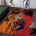 Custom Dragons and Tigers Area Rug Rugby Mascot With Sporty Style