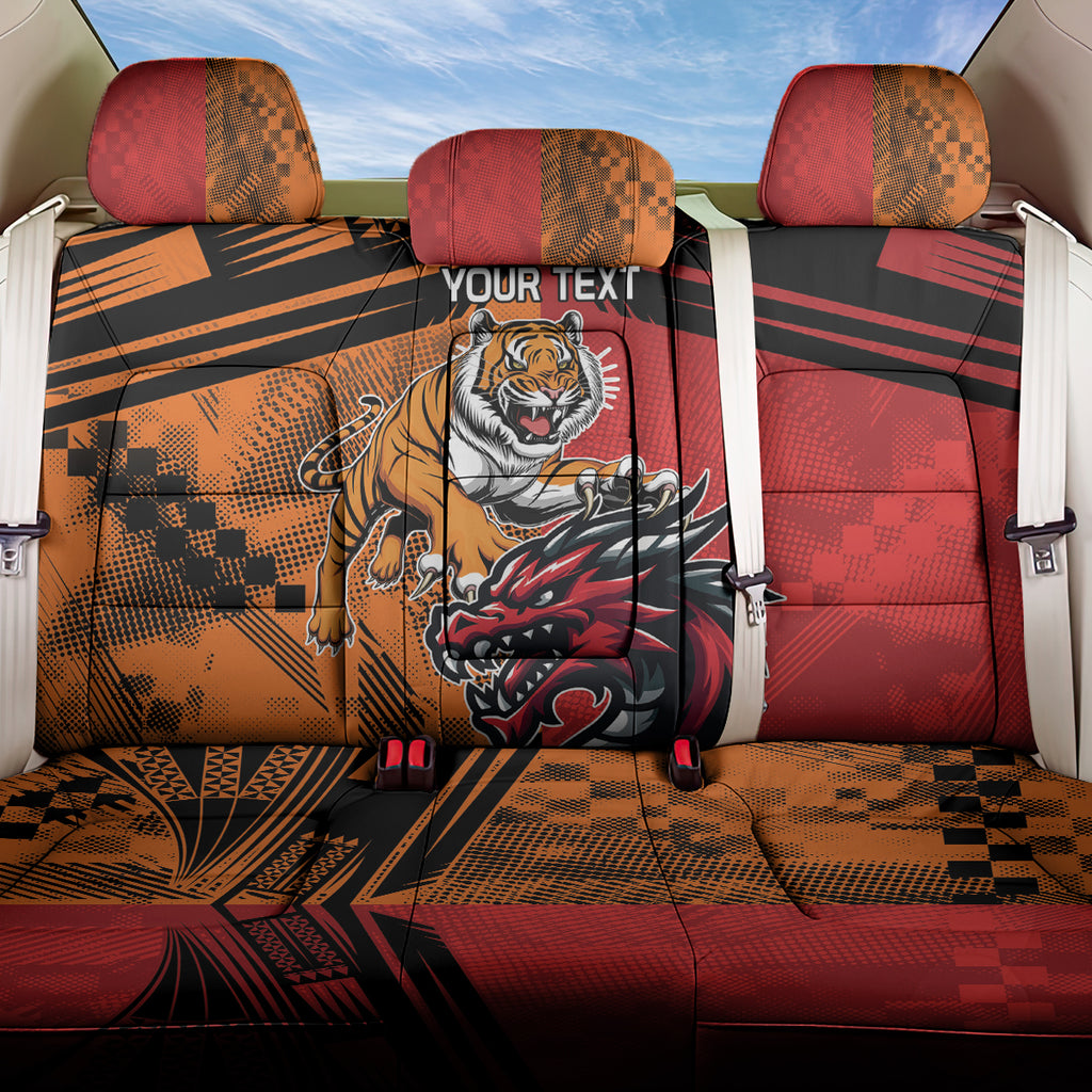 Custom Dragons and Tigers Back Car Seat Cover Rugby Mascot With Sporty Style