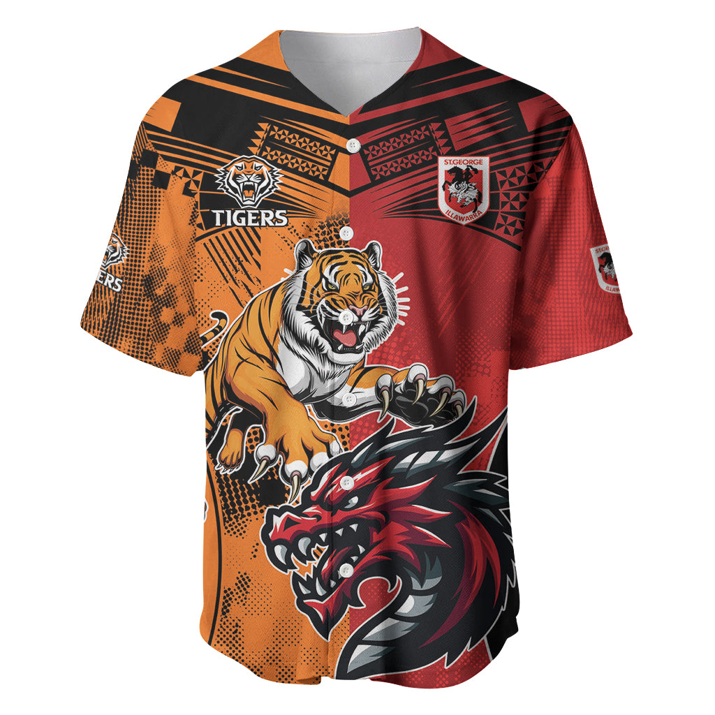 Custom Dragons and Tigers Baseball Jersey Rugby Mascot With Sporty Style