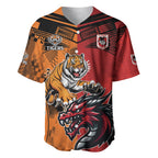 Custom Dragons and Tigers Baseball Jersey Rugby Mascot With Sporty Style