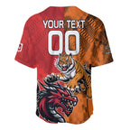 Custom Dragons and Tigers Baseball Jersey Rugby Mascot With Sporty Style
