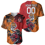 Custom Dragons and Tigers Baseball Jersey Rugby Mascot With Sporty Style