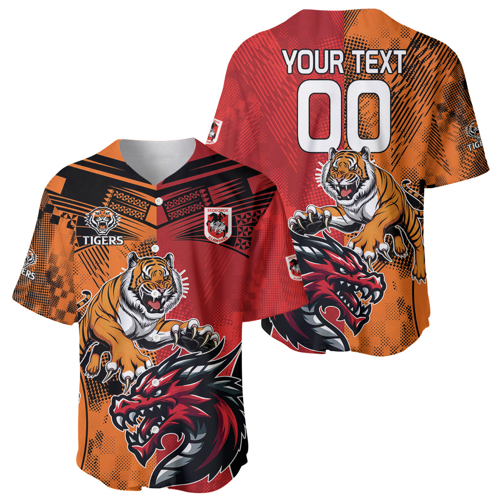 Custom Dragons and Tigers Baseball Jersey Rugby Mascot With Sporty Style