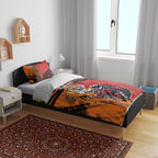 Custom Dragons and Tigers Bedding Set Rugby Mascot With Sporty Style