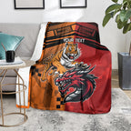 Custom Dragons and Tigers Blanket Rugby Mascot With Sporty Style