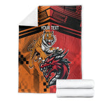 Custom Dragons and Tigers Blanket Rugby Mascot With Sporty Style