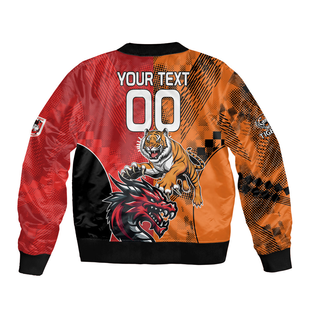Custom Dragons and Tigers Bomber Jacket Rugby Mascot With Sporty Style