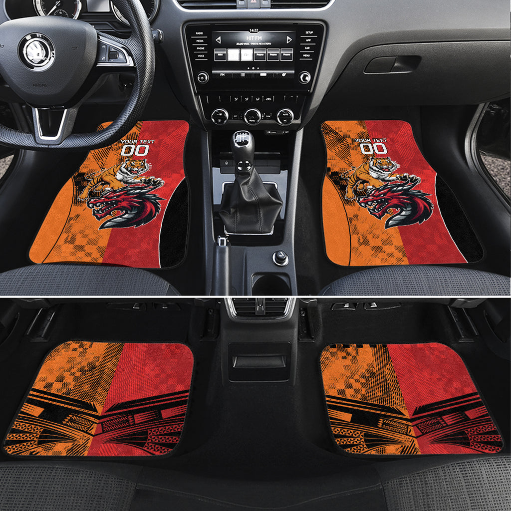 Custom Dragons and Tigers Car Mats Rugby Mascot With Sporty Style