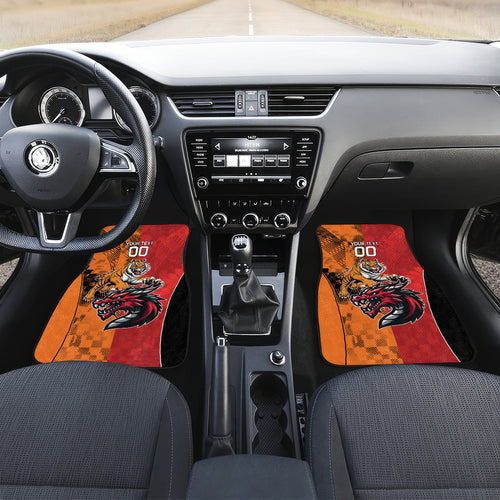 Custom Dragons and Tigers Car Mats Rugby Mascot With Sporty Style