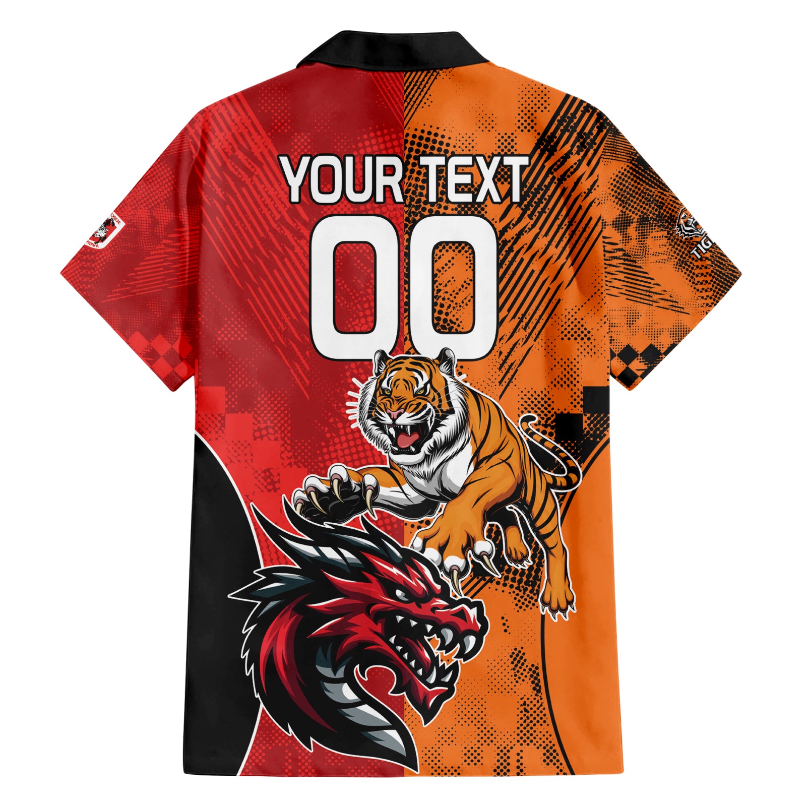 Custom Dragons and Tigers Hawaiian Shirt Rugby Mascot With Sporty Style