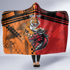 Custom Dragons and Tigers Hooded Blanket Rugby Mascot With Sporty Style