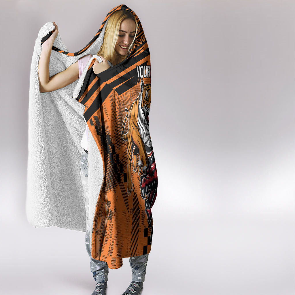 Custom Dragons and Tigers Hooded Blanket Rugby Mascot With Sporty Style
