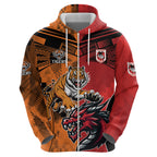 Custom Dragons and Tigers Hoodie Rugby Mascot With Sporty Style