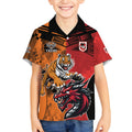 Custom Dragons and Tigers Kid Hawaiian Shirt Rugby Mascot With Sporty Style