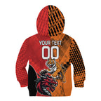 Custom Dragons and Tigers Kid Hoodie Rugby Mascot With Sporty Style