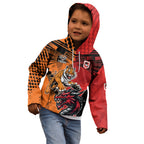 Custom Dragons and Tigers Kid Hoodie Rugby Mascot With Sporty Style