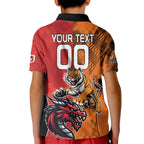 Custom Dragons and Tigers Kid Polo Shirt Rugby Mascot With Sporty Style
