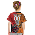 Custom Dragons and Tigers Kid T Shirt Rugby Mascot With Sporty Style