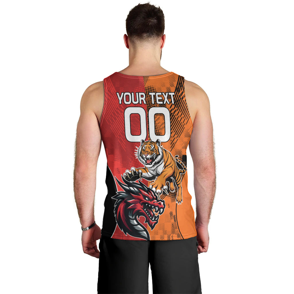 Custom Dragons and Tigers Men Tank Top Rugby Mascot With Sporty Style