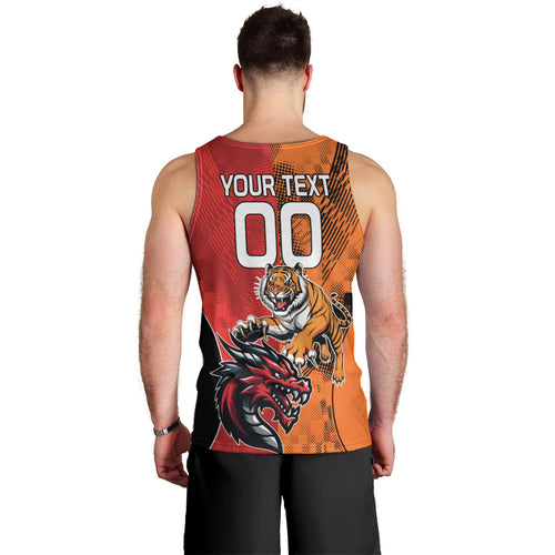 Custom Dragons and Tigers Men Tank Top Rugby Mascot With Sporty Style