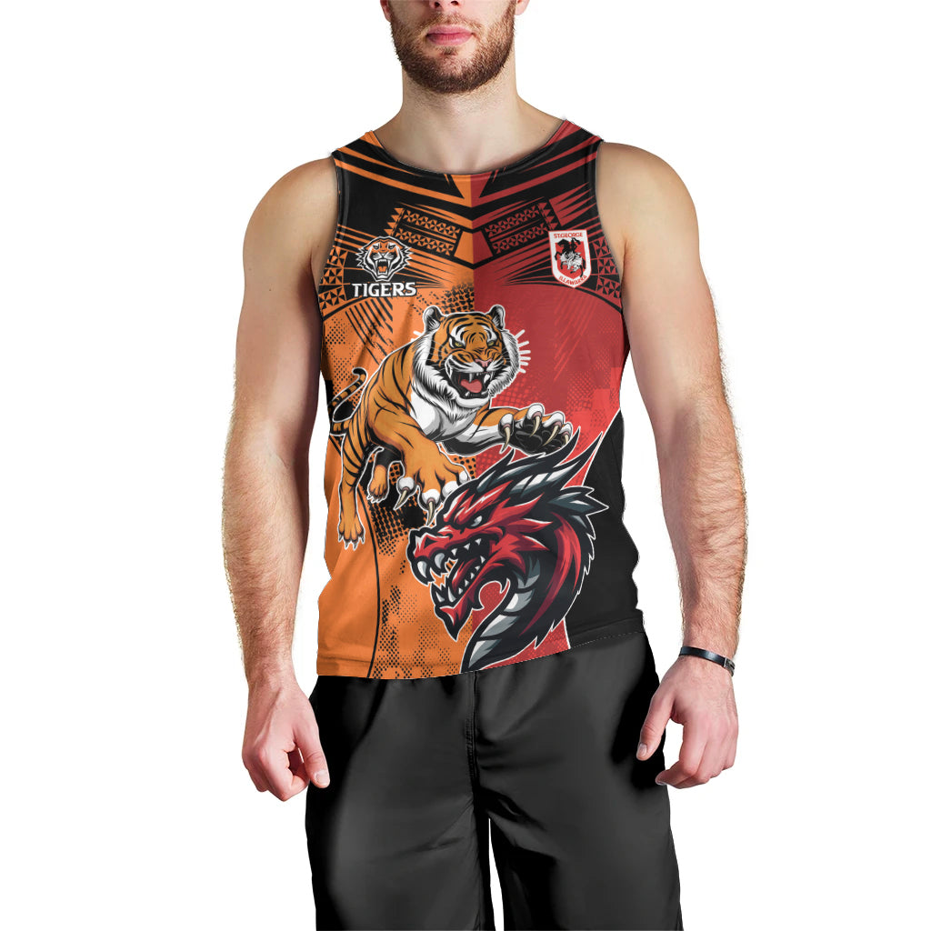Custom Dragons and Tigers Men Tank Top Rugby Mascot With Sporty Style