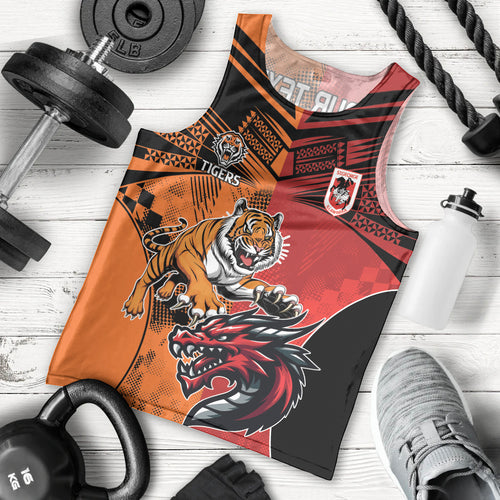Custom Dragons and Tigers Men Tank Top Rugby Mascot With Sporty Style