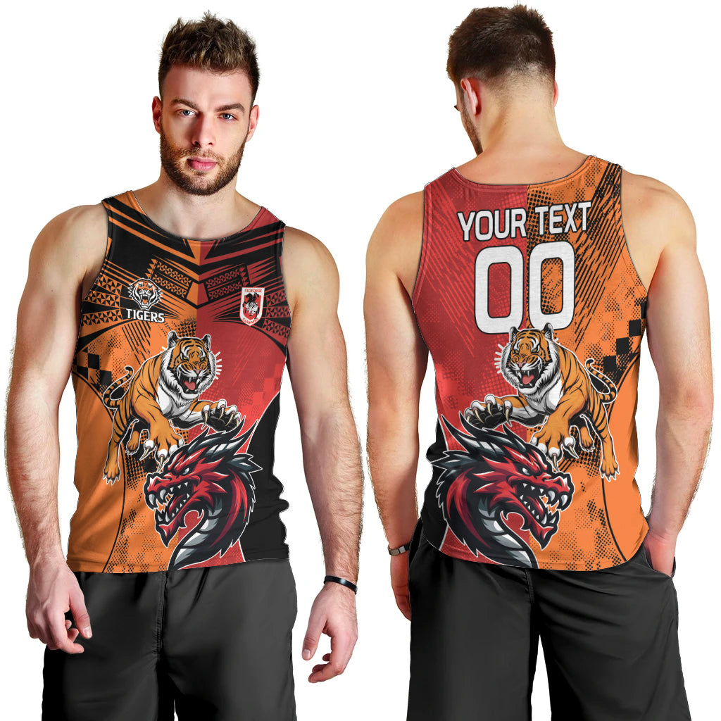 Custom Dragons and Tigers Men Tank Top Rugby Mascot With Sporty Style