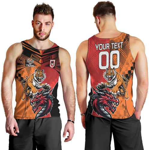 Custom Dragons and Tigers Men Tank Top Rugby Mascot With Sporty Style