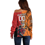 Custom Dragons and Tigers Off Shoulder Sweater Rugby Mascot With Sporty Style