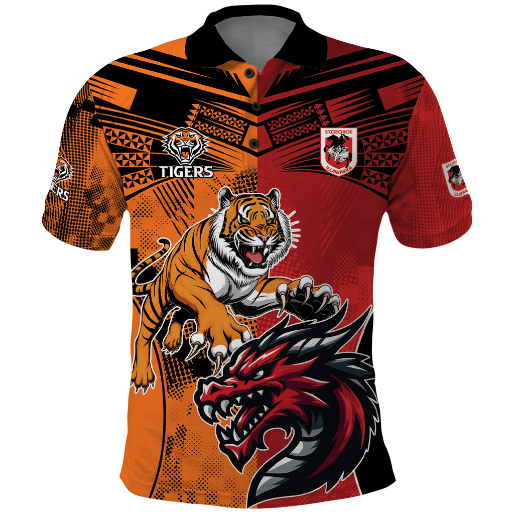 Custom Dragons and Tigers Polo Shirt Rugby Mascot With Sporty Style