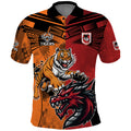 Custom Dragons and Tigers Polo Shirt Rugby Mascot With Sporty Style
