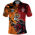 Custom Dragons and Tigers Polo Shirt Rugby Mascot With Sporty Style