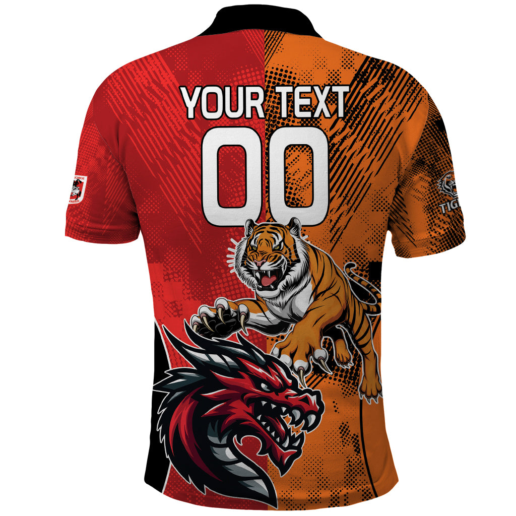 Custom Dragons and Tigers Polo Shirt Rugby Mascot With Sporty Style