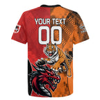 Custom Dragons and Tigers Rugby Jersey Rugby Mascot With Sporty Style