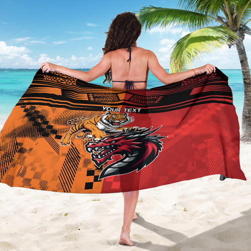 Custom Dragons and Tigers Sarong Rugby Mascot With Sporty Style