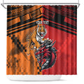 Custom Dragons and Tigers Shower Curtain Rugby Mascot With Sporty Style