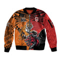 Custom Dragons and Tigers Sleeve Zip Bomber Jacket Rugby Mascot With Sporty Style