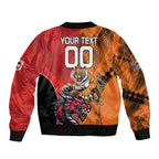 Custom Dragons and Tigers Sleeve Zip Bomber Jacket Rugby Mascot With Sporty Style