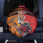 Custom Dragons and Tigers Spare Tire Cover Rugby Mascot With Sporty Style
