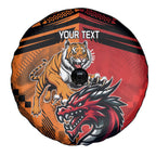 Custom Dragons and Tigers Spare Tire Cover Rugby Mascot With Sporty Style